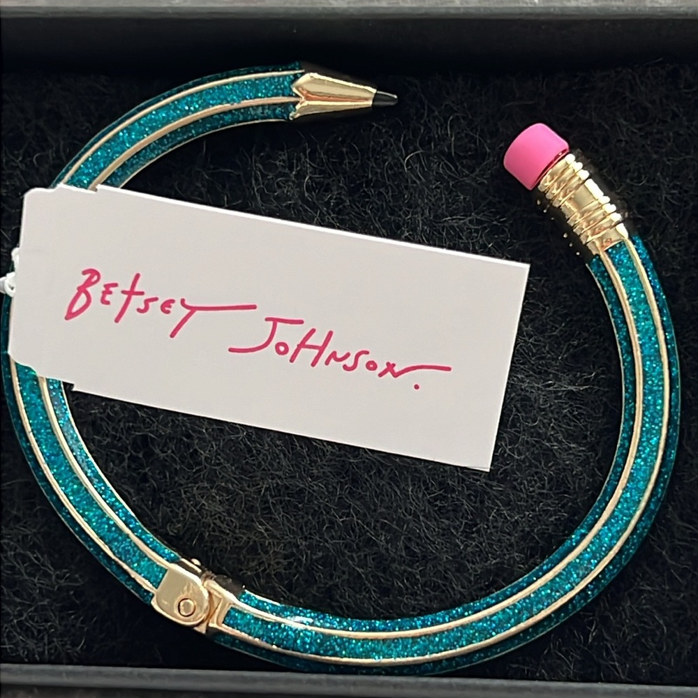 Betsey Johnson back to school pencil blue turquoise